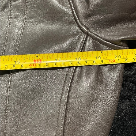 Anne Klein Dark Brown Leather Jacket Large - Picture 8 of 9